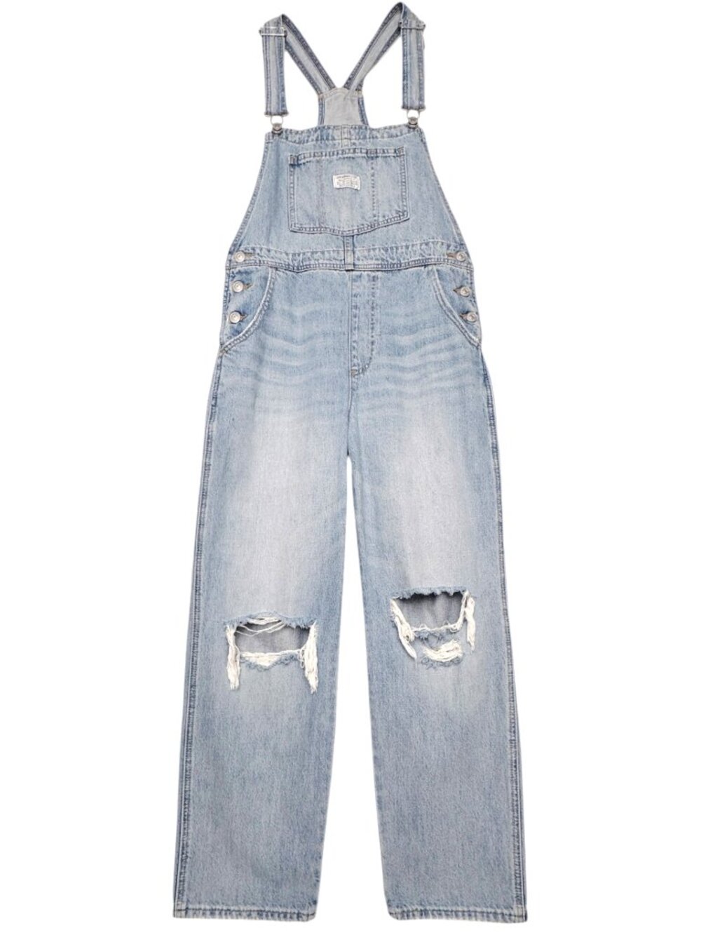 LEVI'S PREMIUM VINTAGE OVERALLS DISTRESSED SHREDDED BY LEVI'S LIGHT WASH URBAN M